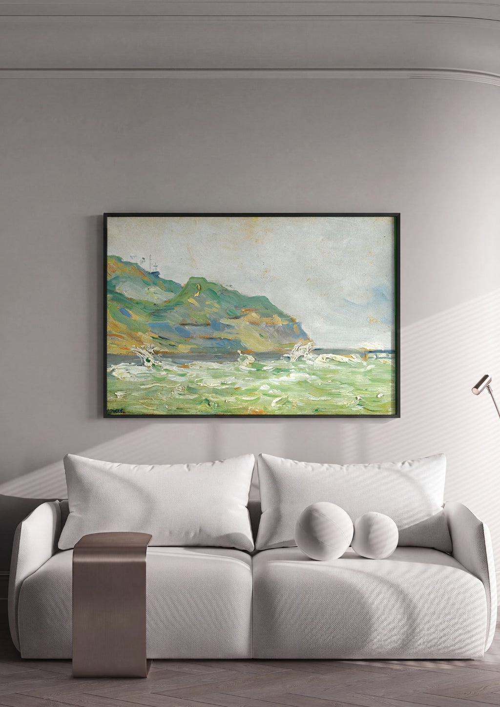 Quadro Decorativo Mar Revolto - Paul Signac em ambiente decorado