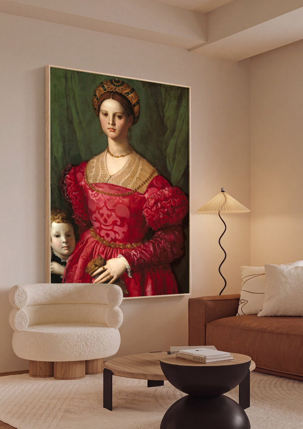 Quadro Decorativo Senhora com Filho - Agnolo Bronzino em ambiente decorado