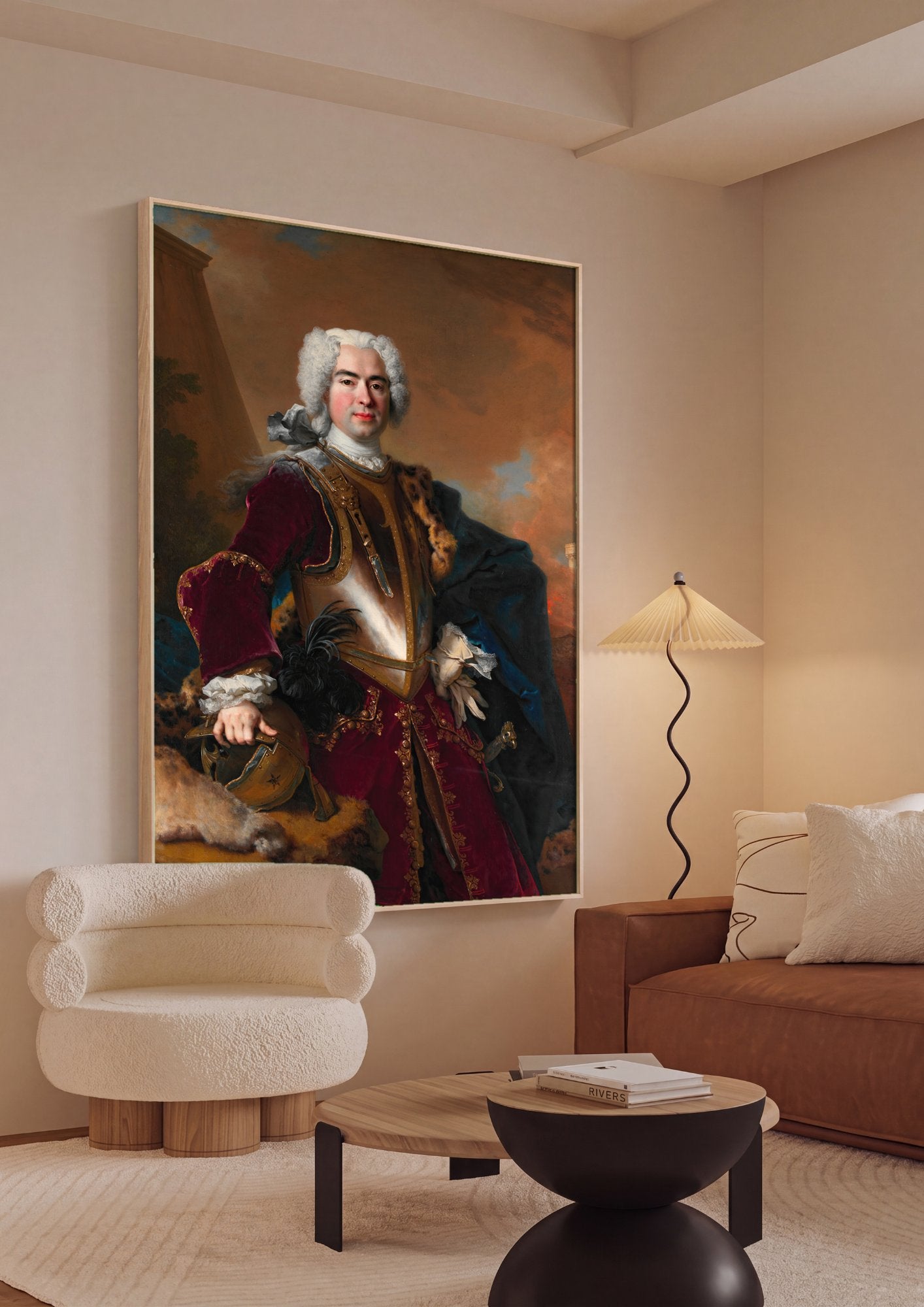 Quadro Decorativo Retrato de Charles-Godefroy de La Tour d'Auvergne - Nicolas de Largillière em ambiente decorado