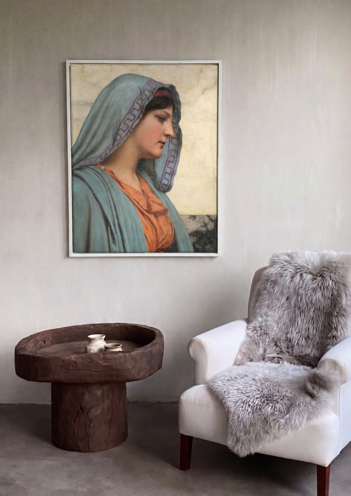Quadro Decorativo A Jovem Adormecida - Godward em ambiente decorado