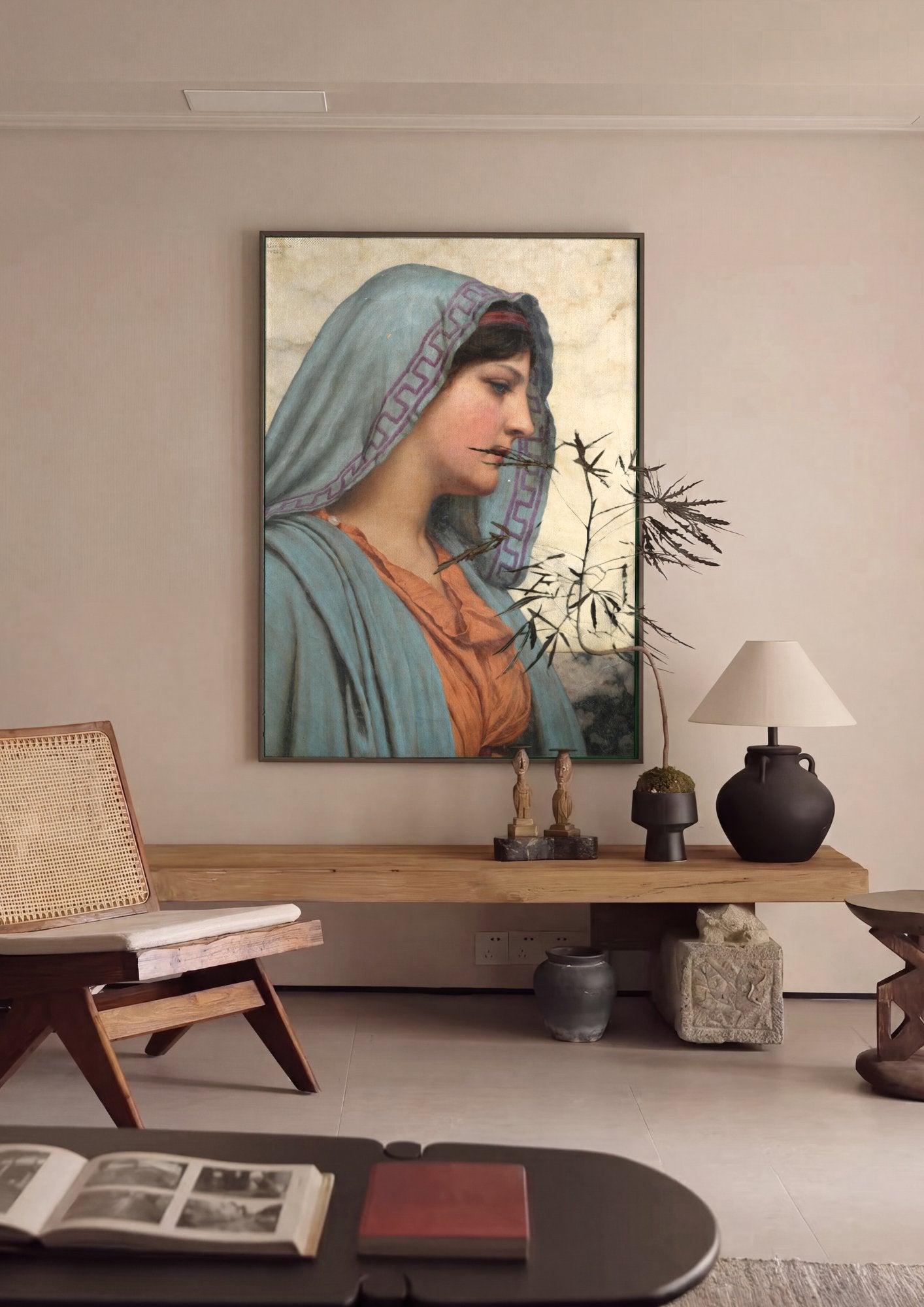Quadro Decorativo A Jovem Adormecida - Godward em ambiente decorado