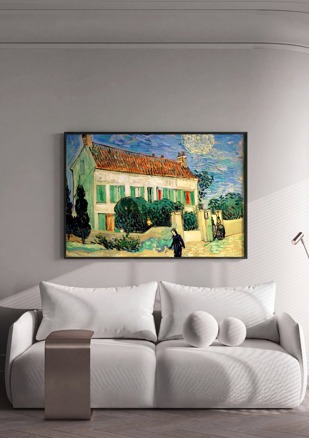 Quadro Decorativo A Casa Amarela - Van Gogh em ambiente decorado