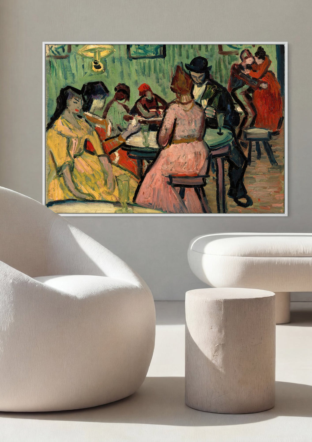 Quadro Decorativo O Café Noturno - Van Gogh em ambiente decorado