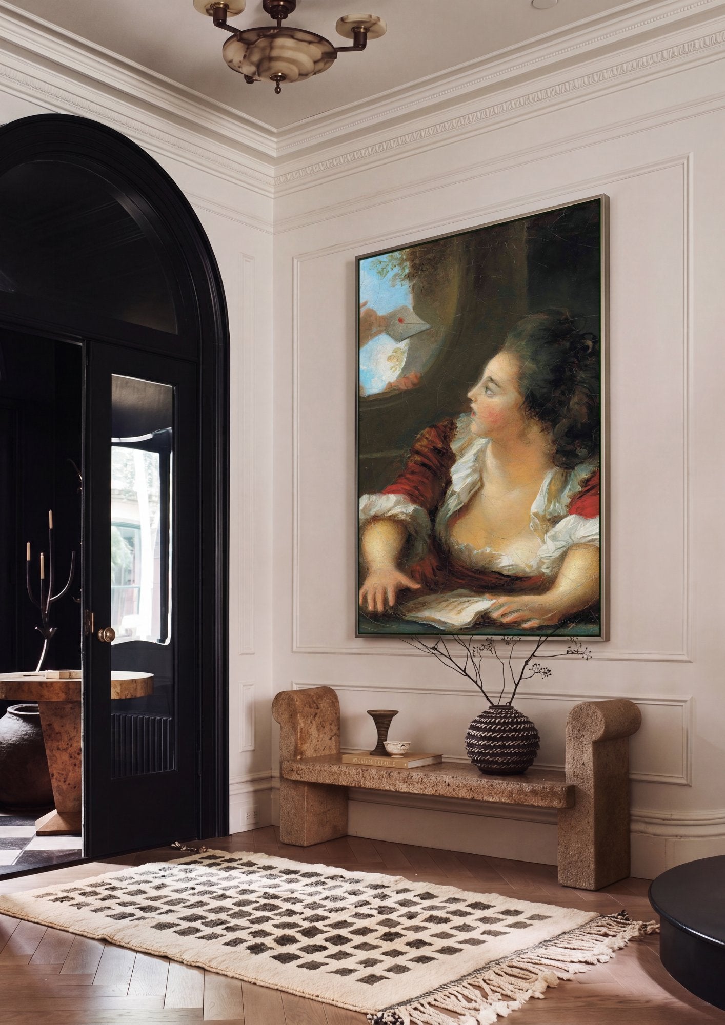 Quadro Decorativo A Carta de Amor - Fragonard em ambiente decorado