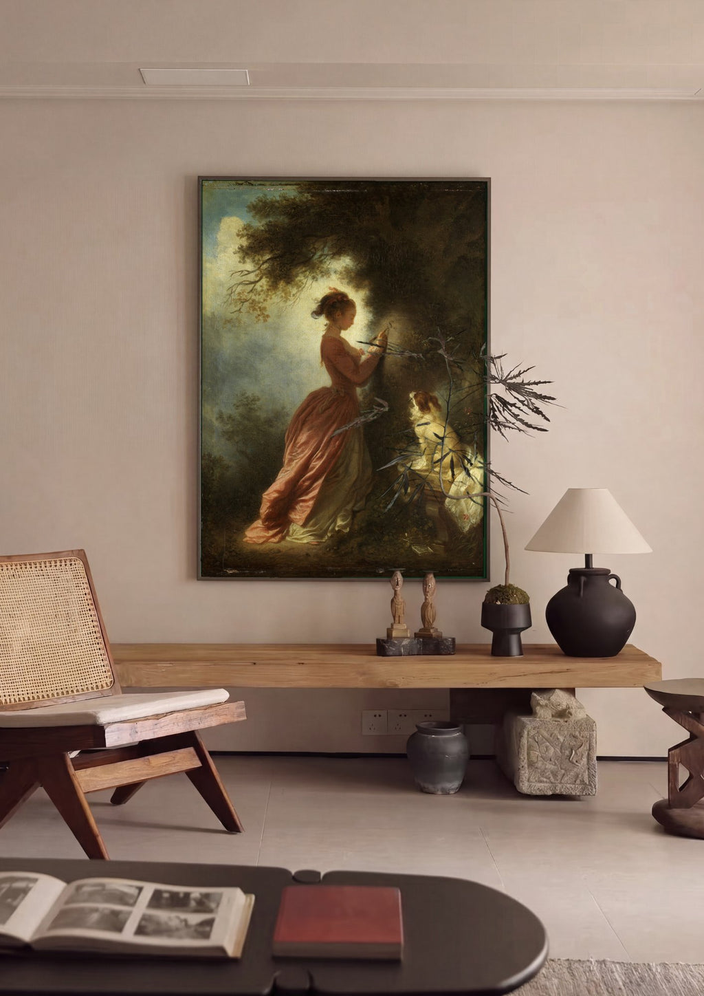 Quadro Decorativo A Carta de Amor - Fragonard em ambiente decorado