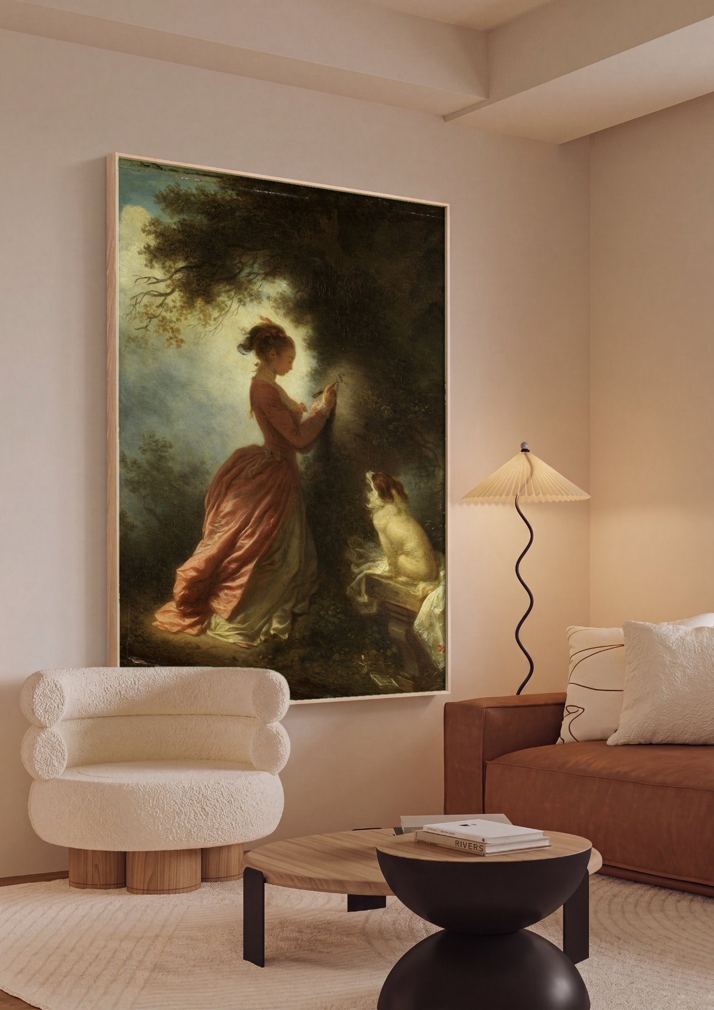 Quadro Decorativo A Carta de Amor - Fragonard em ambiente decorado