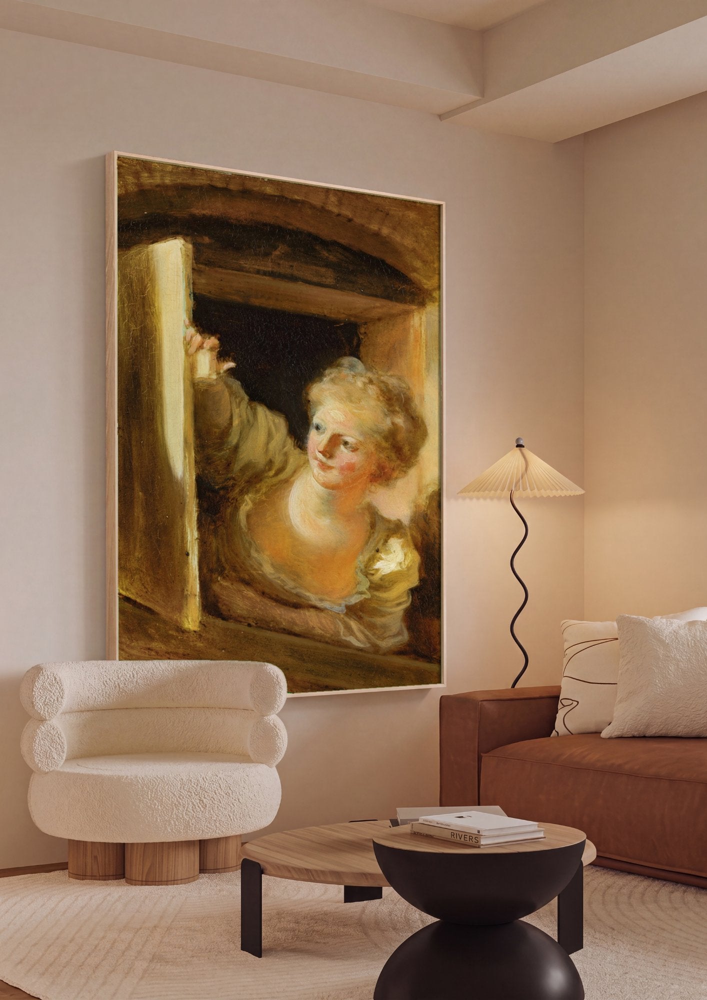 Quadro Decorativo A Jovem Curiosa - Fragonard em ambiente decorado