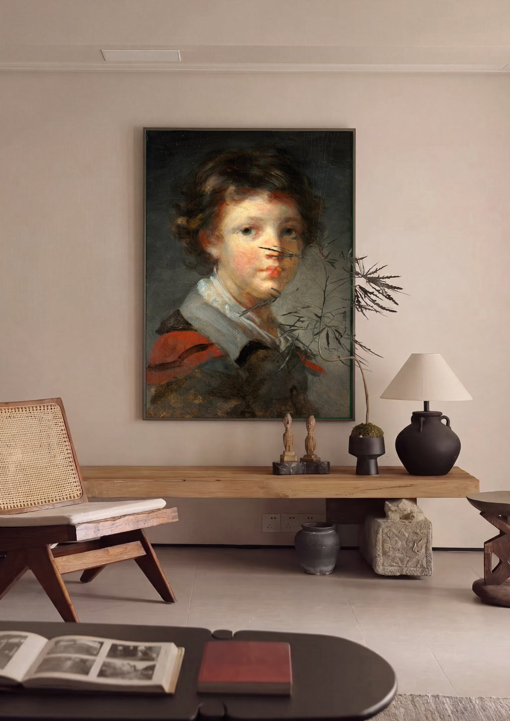 Quadro Decorativo O Jovem Artista - Fragonard em ambiente decorado