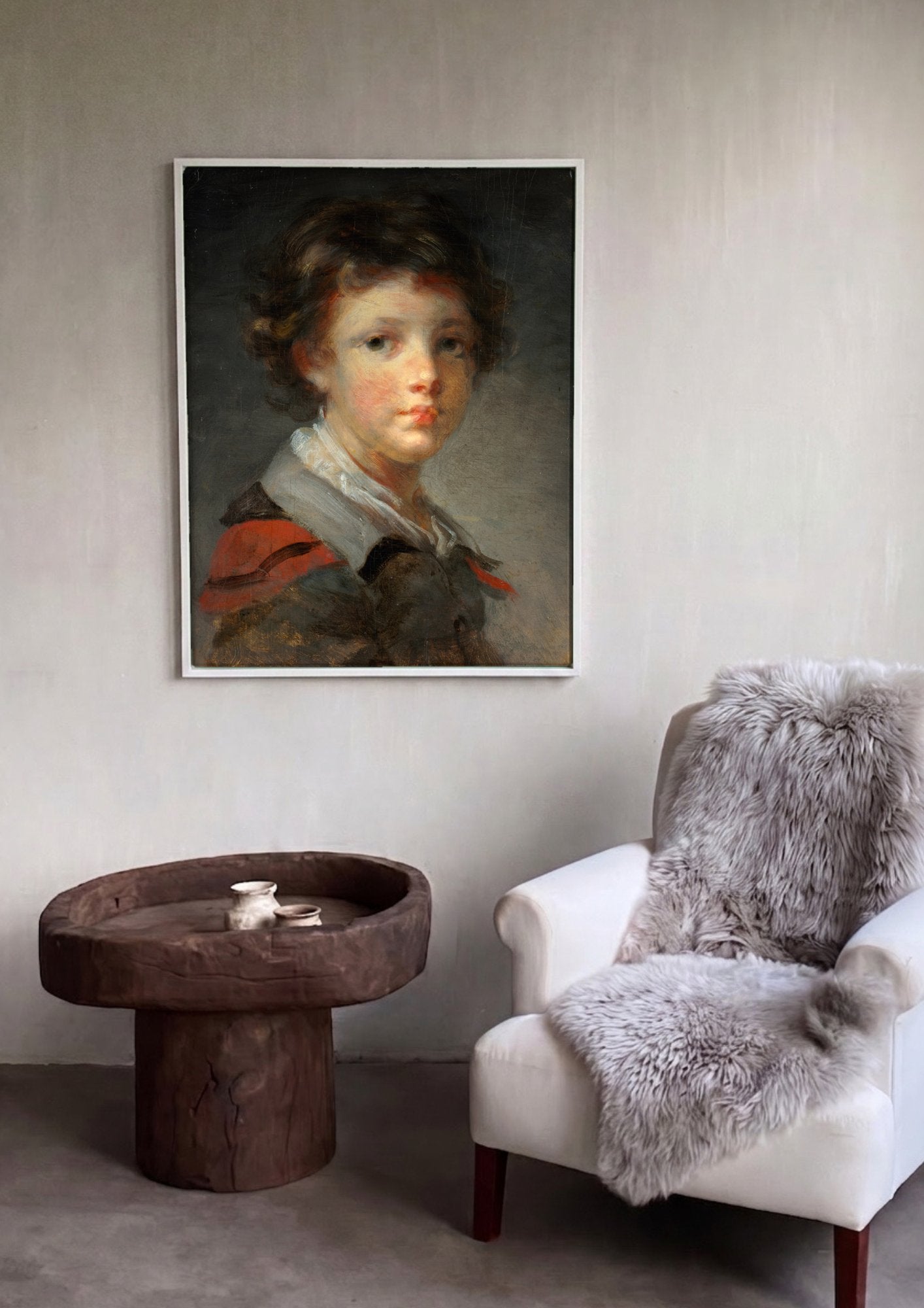 Quadro Decorativo O Jovem Artista - Fragonard em ambiente decorado