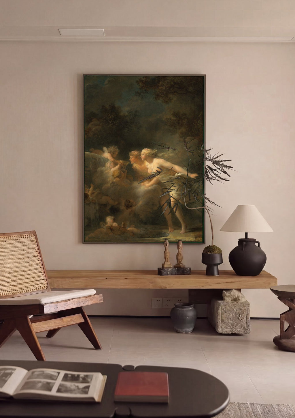 Quadro Decorativo A Fonte do Amor - Fragonard em ambiente decorado