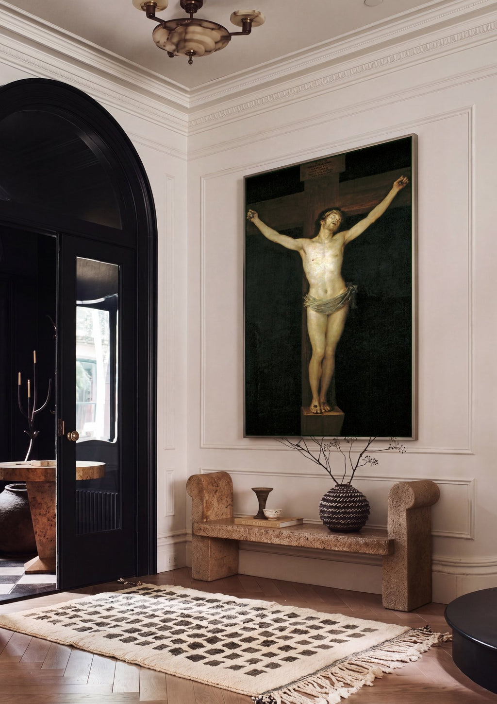Quadro Decorativo Cristo Crucificado - Goya em ambiente decorado