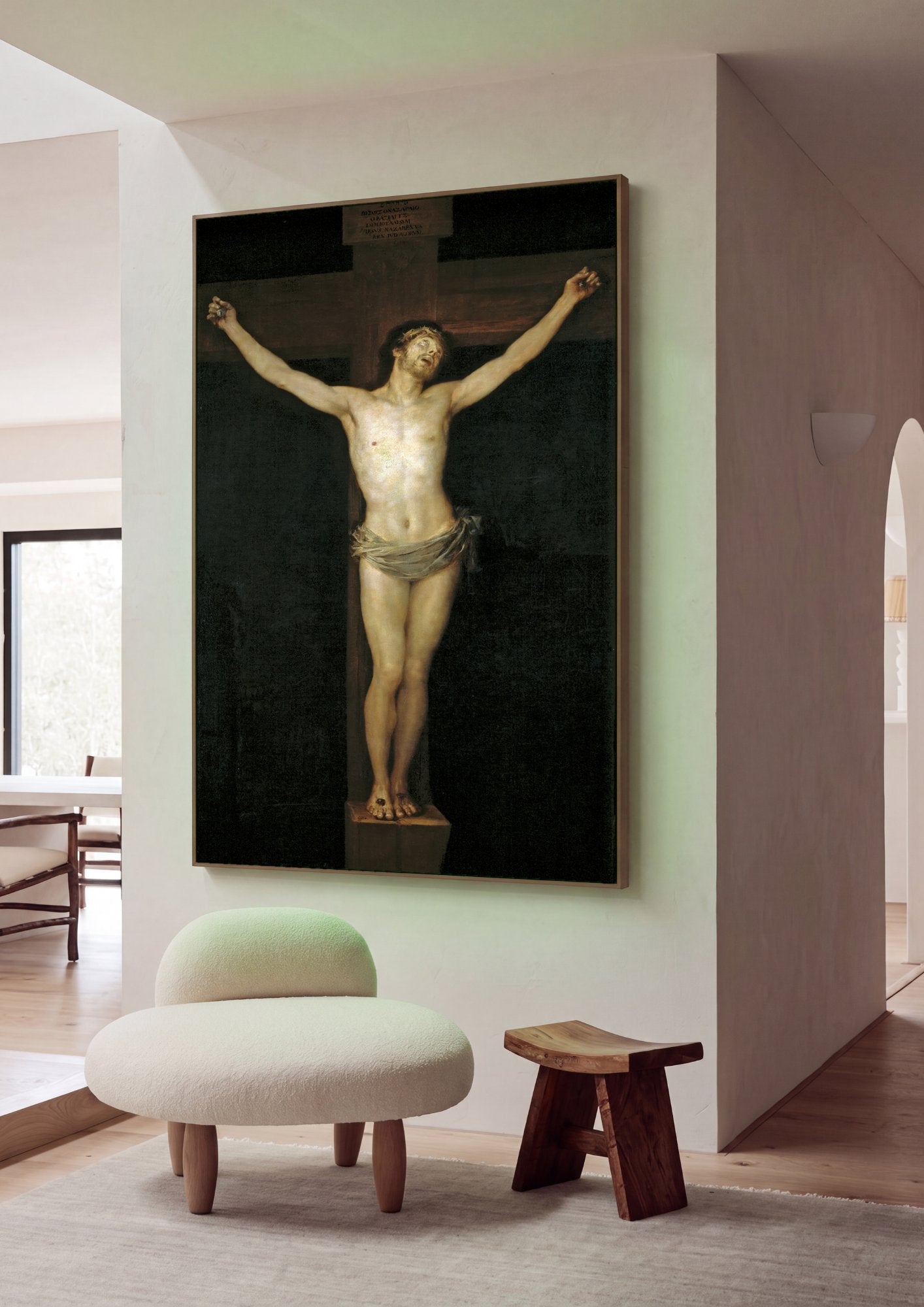 Quadro Decorativo Cristo Crucificado - Goya em ambiente decorado