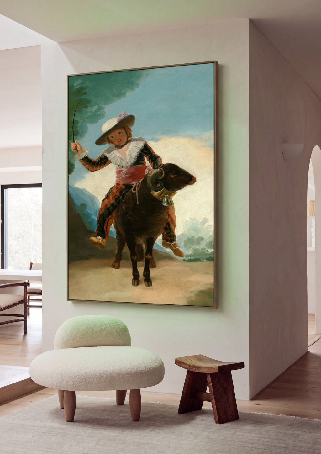 Quadro Decorativo Menino no Carneiro - Goya em ambiente decorado