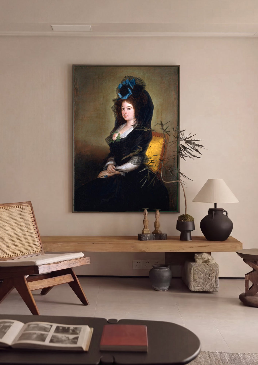 Quadro Decorativo Retrato de Senhora - Goya em ambiente decorado