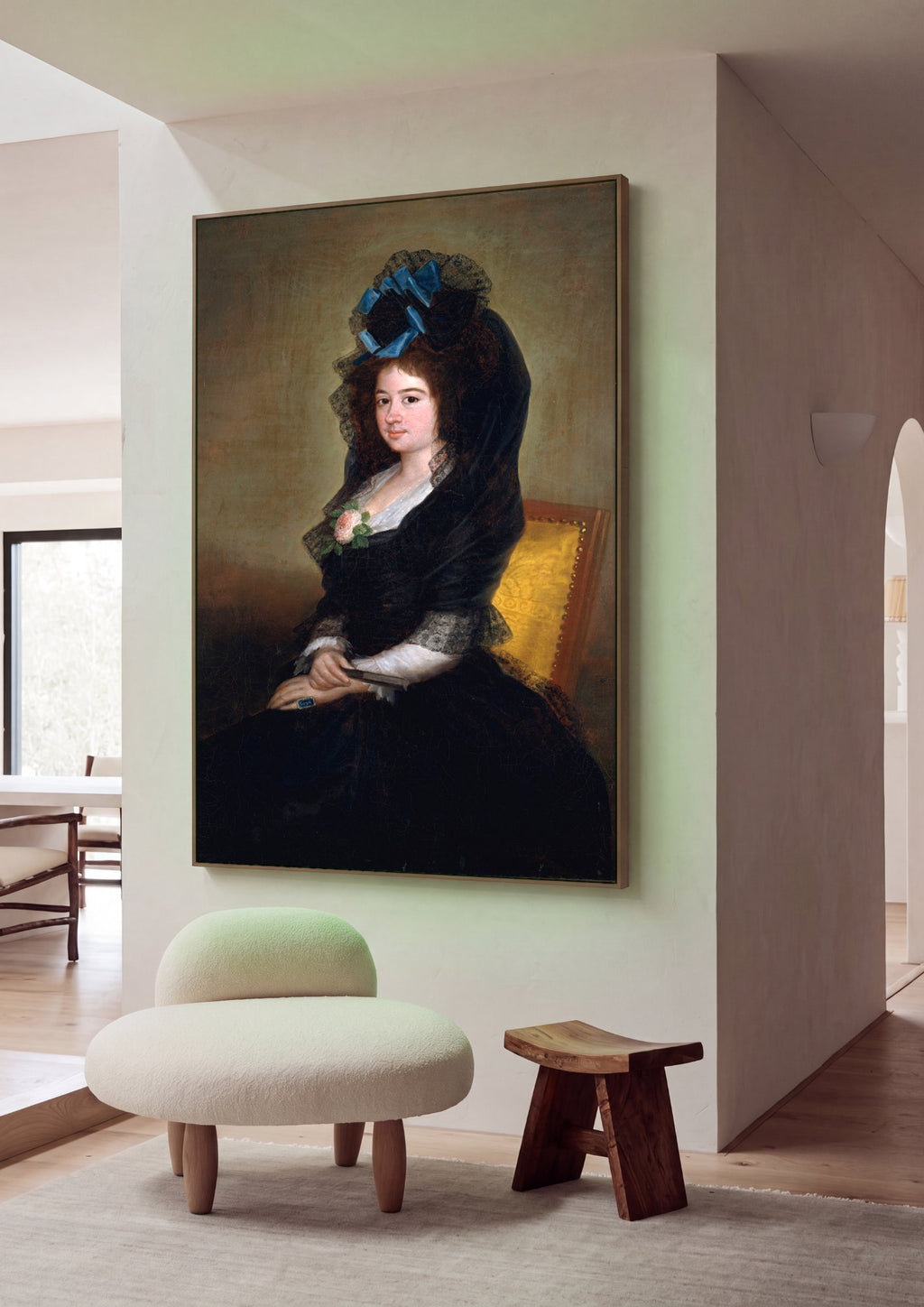 Quadro Decorativo Retrato de Senhora - Goya em ambiente decorado