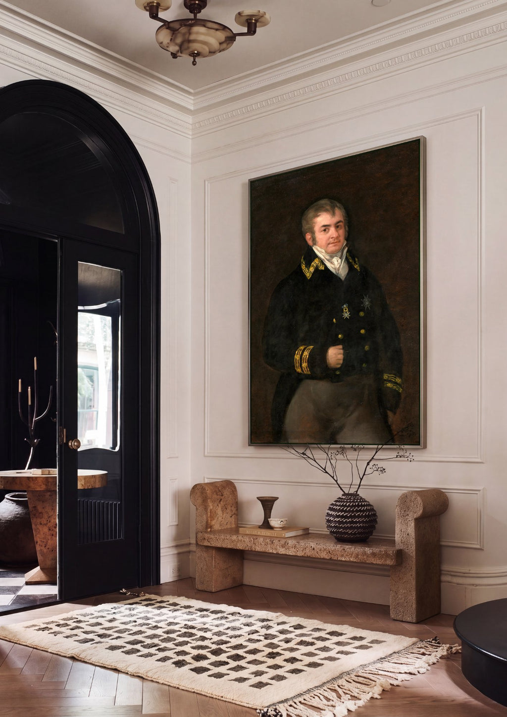 Quadro Decorativo Retrato de Oficial - Goya em ambiente decorado