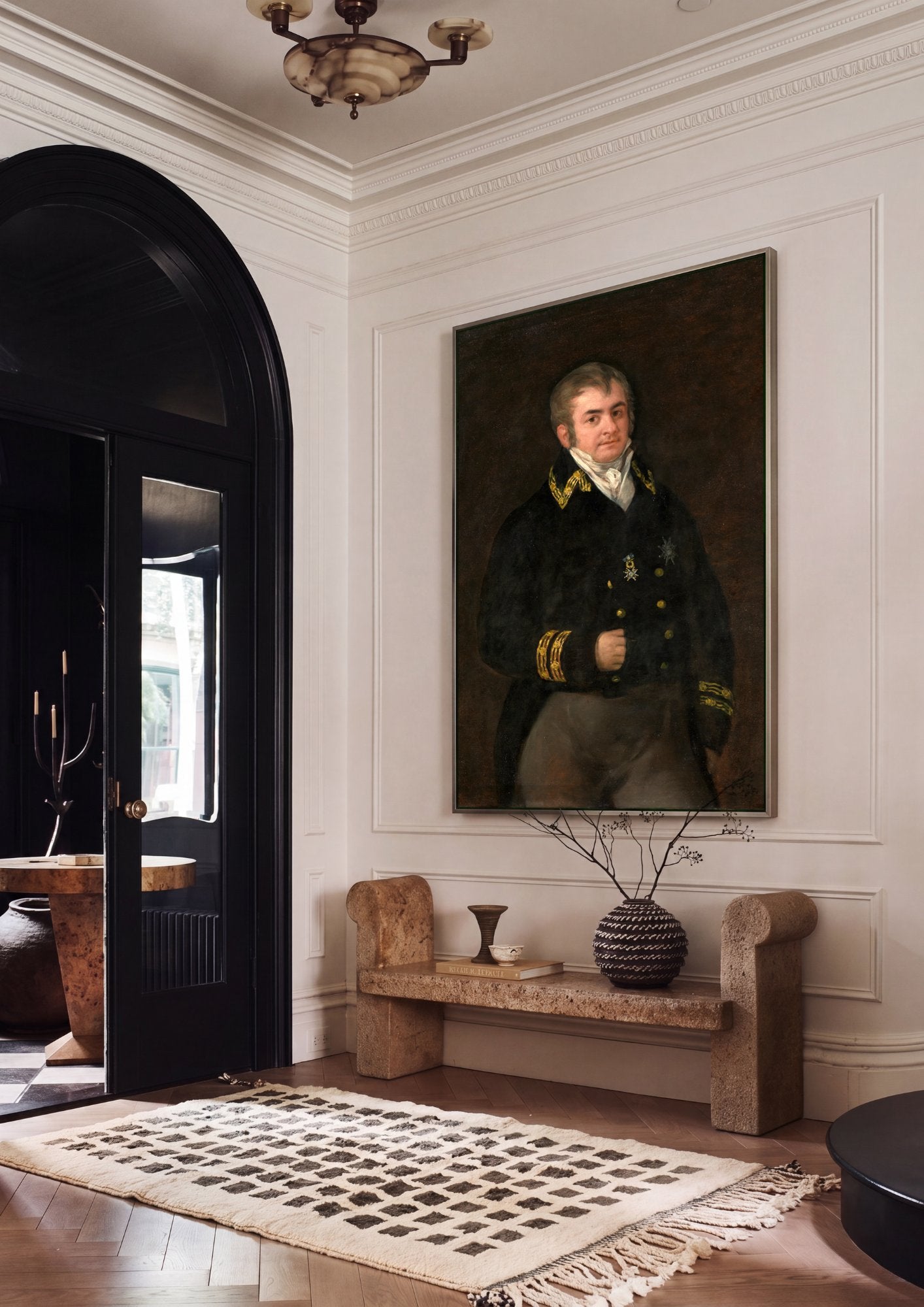 Quadro Decorativo Retrato de Oficial - Goya em ambiente decorado