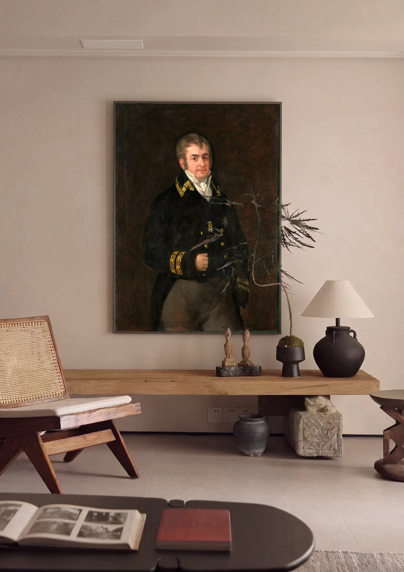 Quadro Decorativo Retrato de Oficial - Goya em ambiente decorado