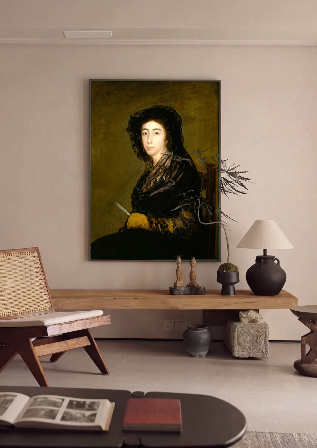 Quadro Decorativo Retrato de Senhora - Goya em ambiente decorado