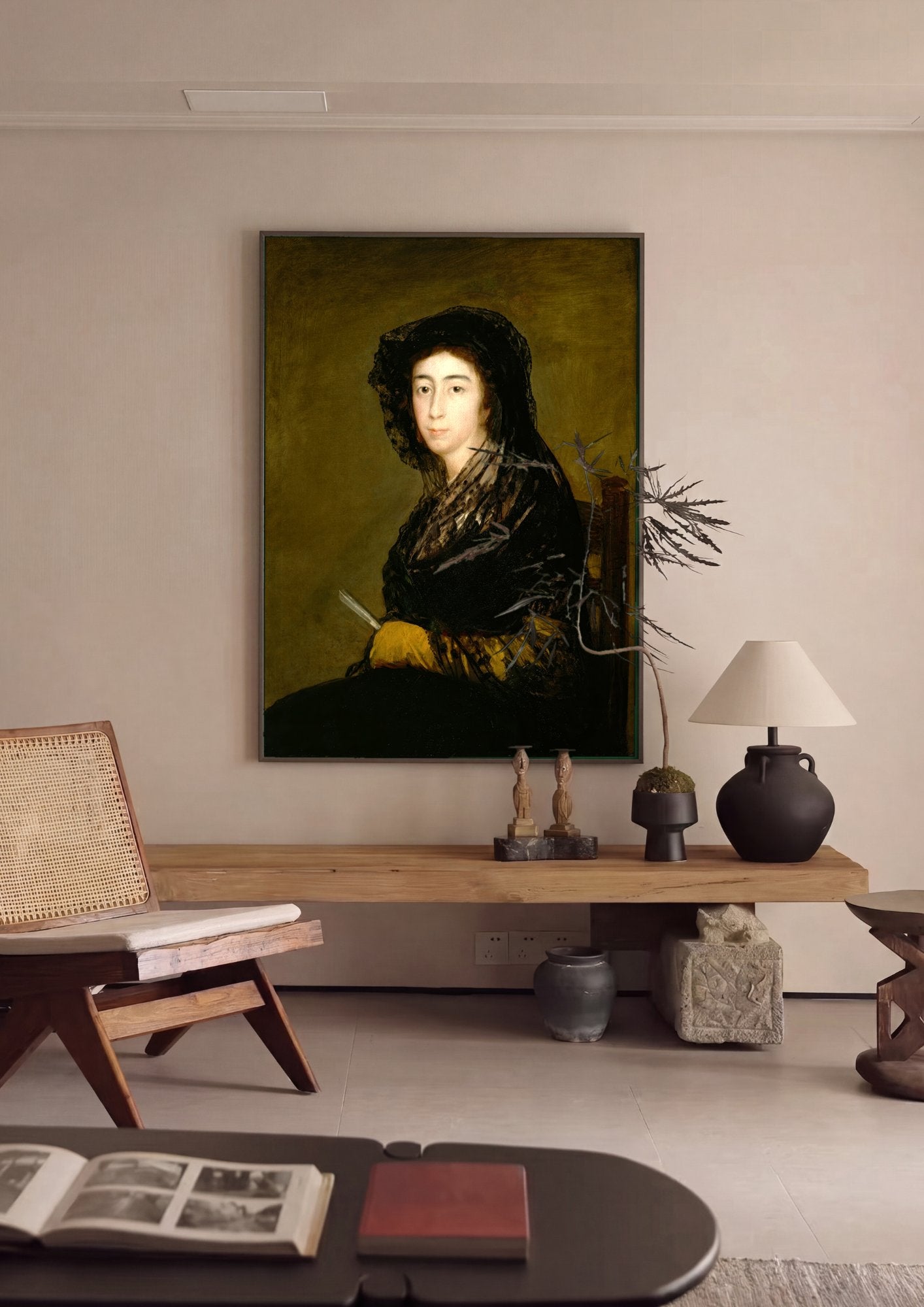 Quadro Decorativo Retrato de Senhora - Goya em ambiente decorado