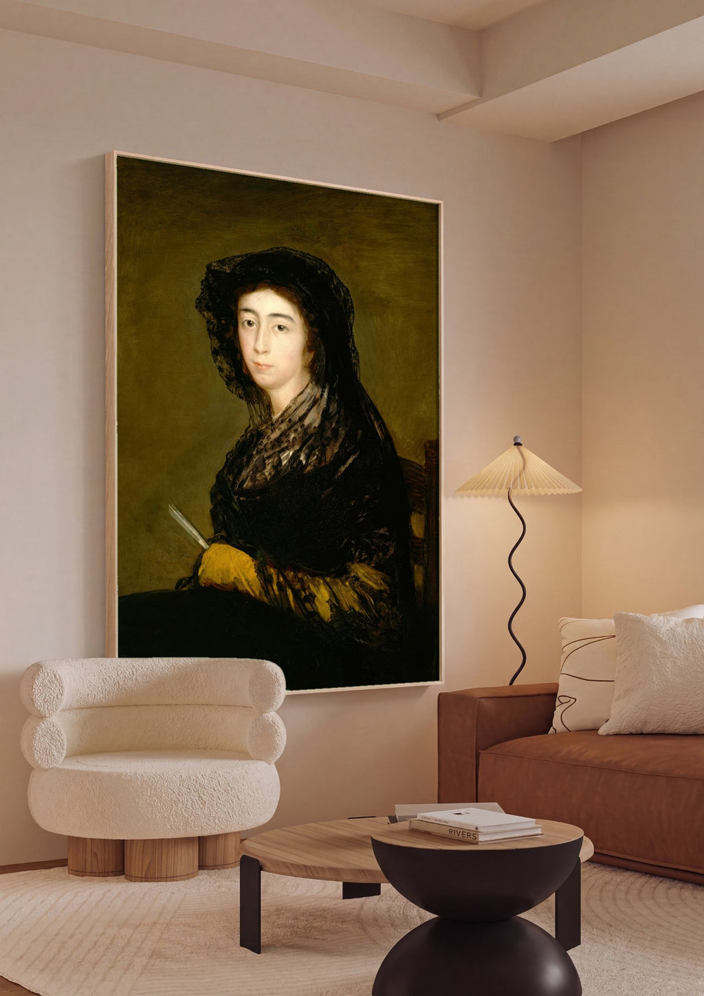 Quadro Decorativo Retrato de Senhora - Goya em ambiente decorado
