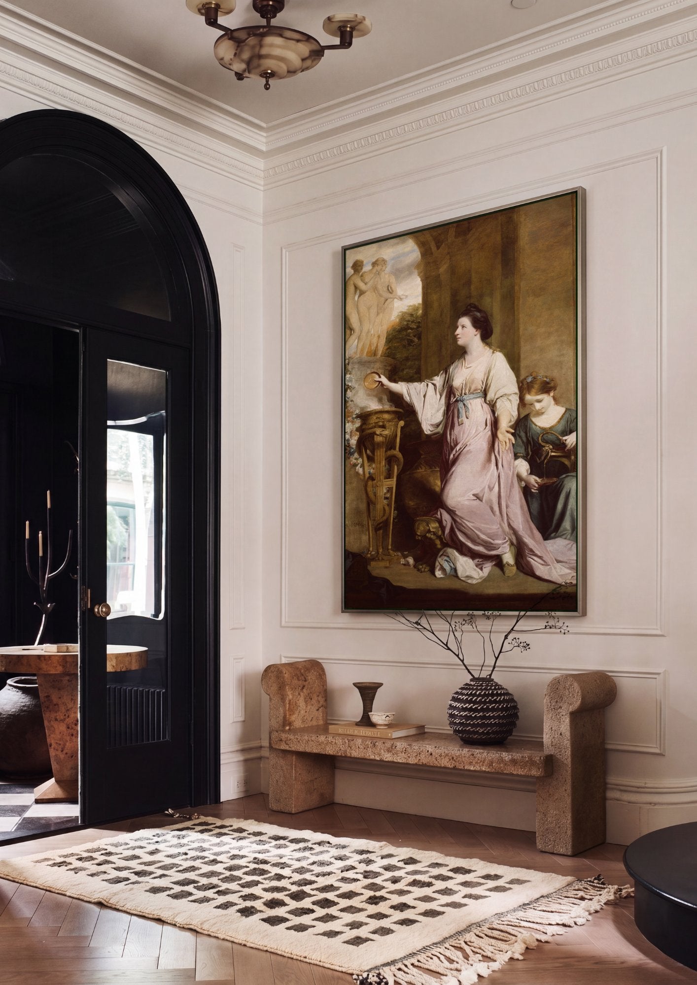 Quadro Decorativo Senhora com as Três Graças - Sir Joshua Reynolds em ambiente decorado