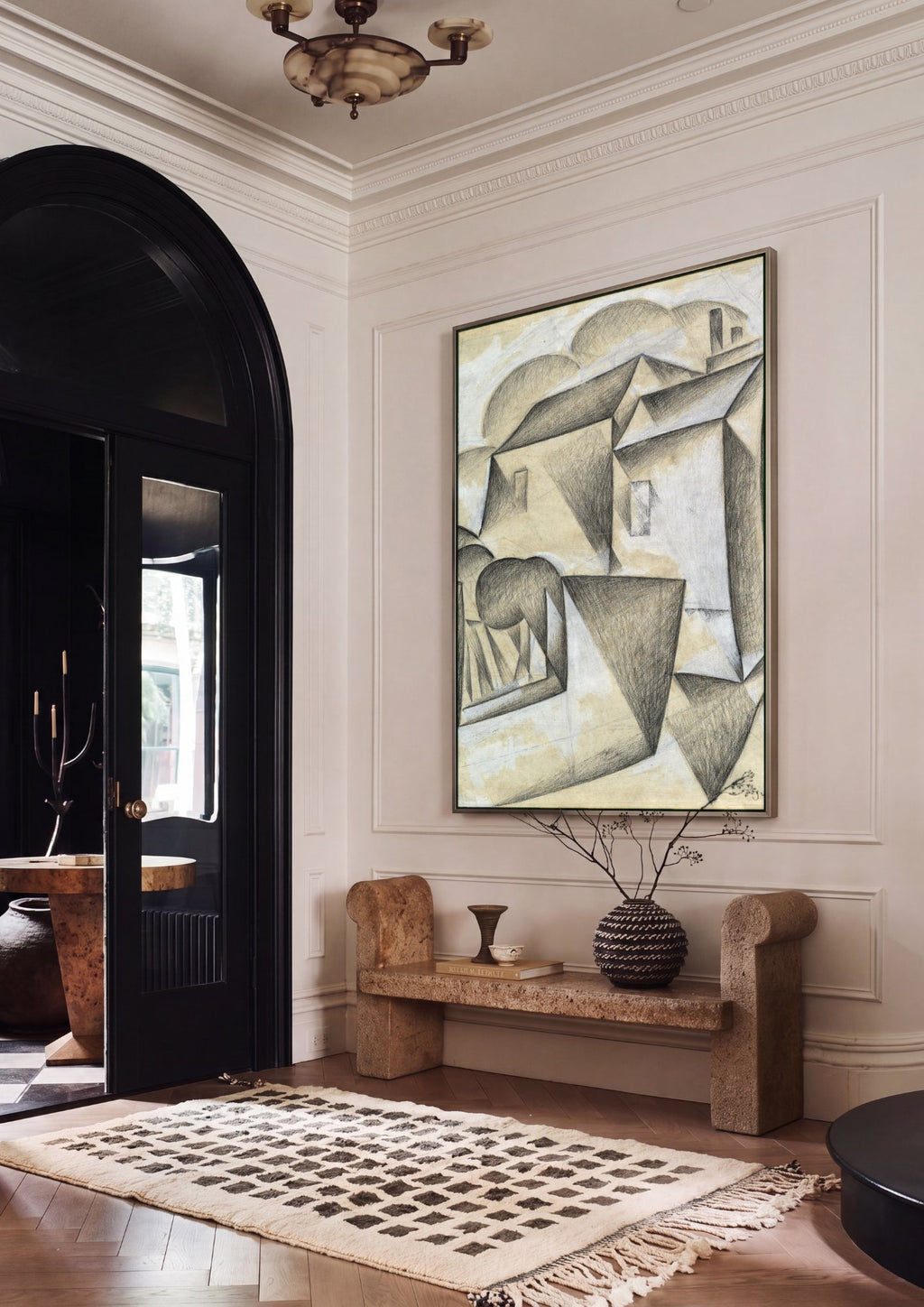 Quadro Decorativo Casas Cubistas - Juan Gris em ambiente decorado