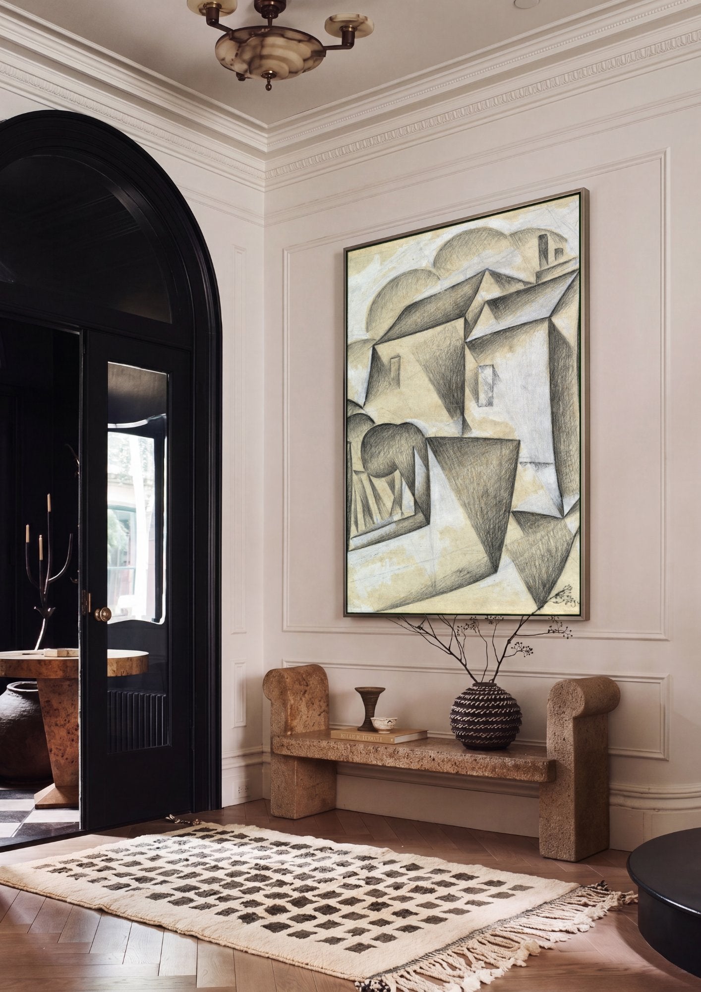 Quadro Decorativo Casas Cubistas - Juan Gris em ambiente decorado