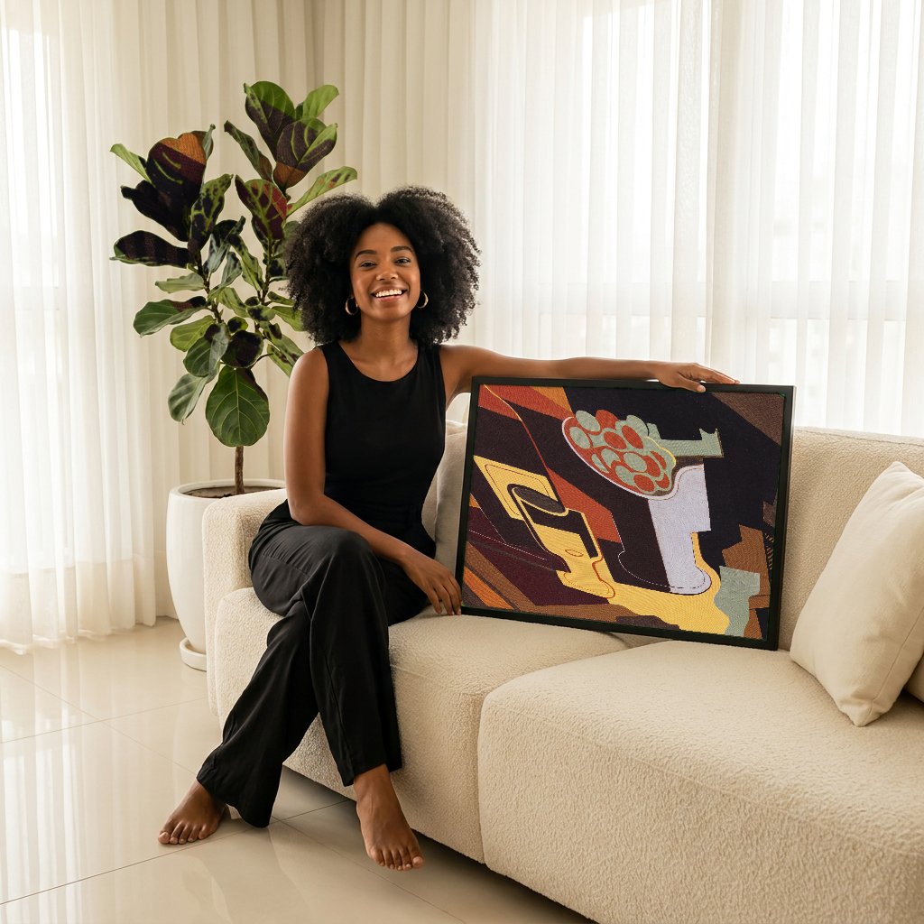 Quadro Decorativo Natureza Morta - Juan Gris com modelo em ambiente