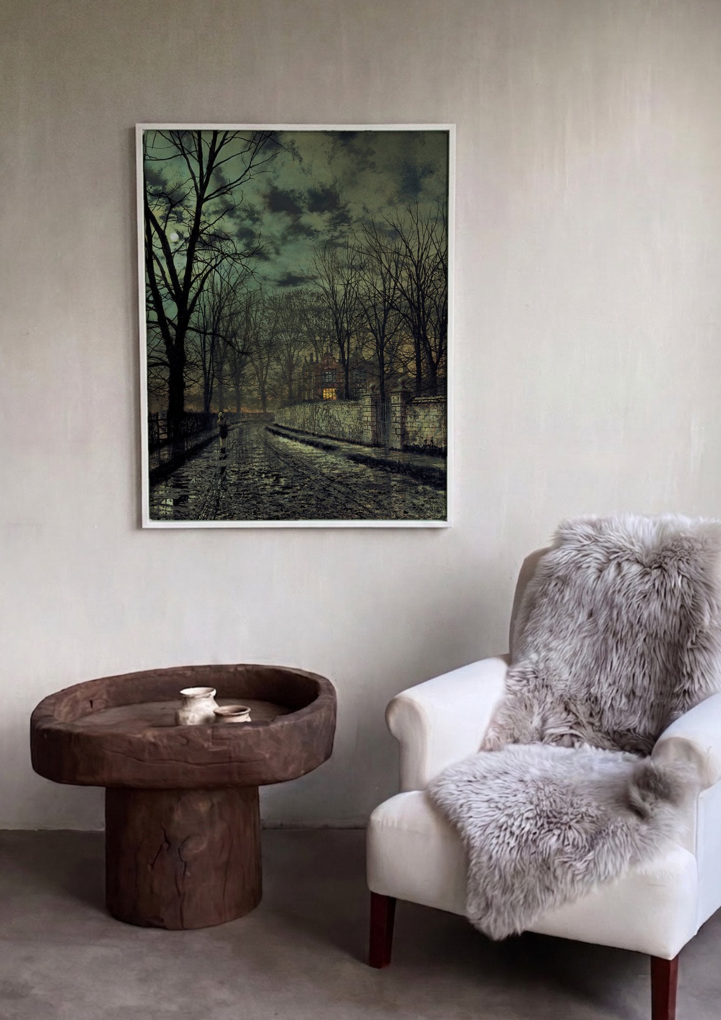 Quadro Decorativo A Chegada Solitária - Grimshaw em ambiente decorado