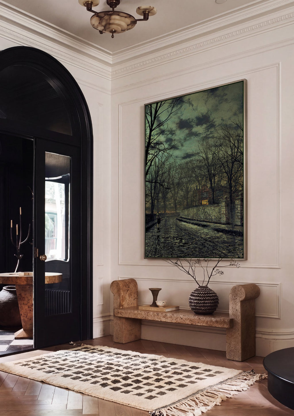 Quadro Decorativo A Chegada Solitária - Grimshaw em ambiente decorado