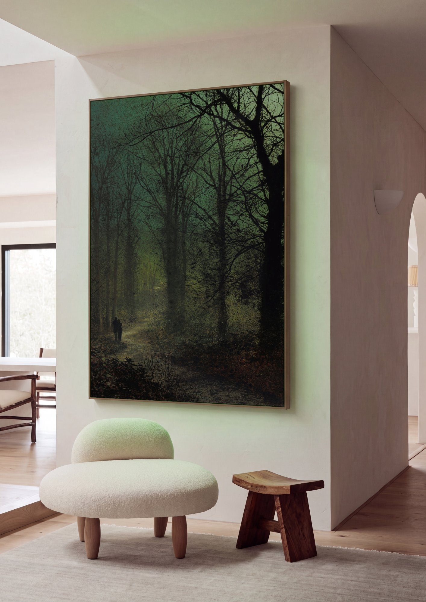 Quadro Decorativo Caminho na Floresta - Grimshaw em ambiente decorado