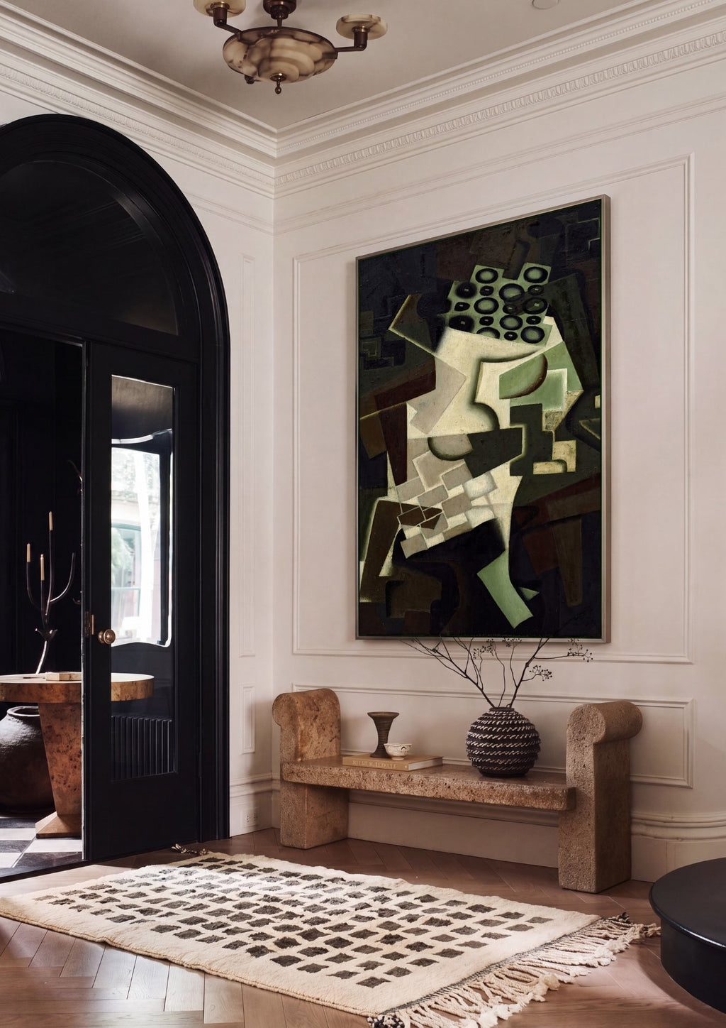 Quadro Decorativo 'Mulher Sentada' - Juan Gris em ambiente decorado