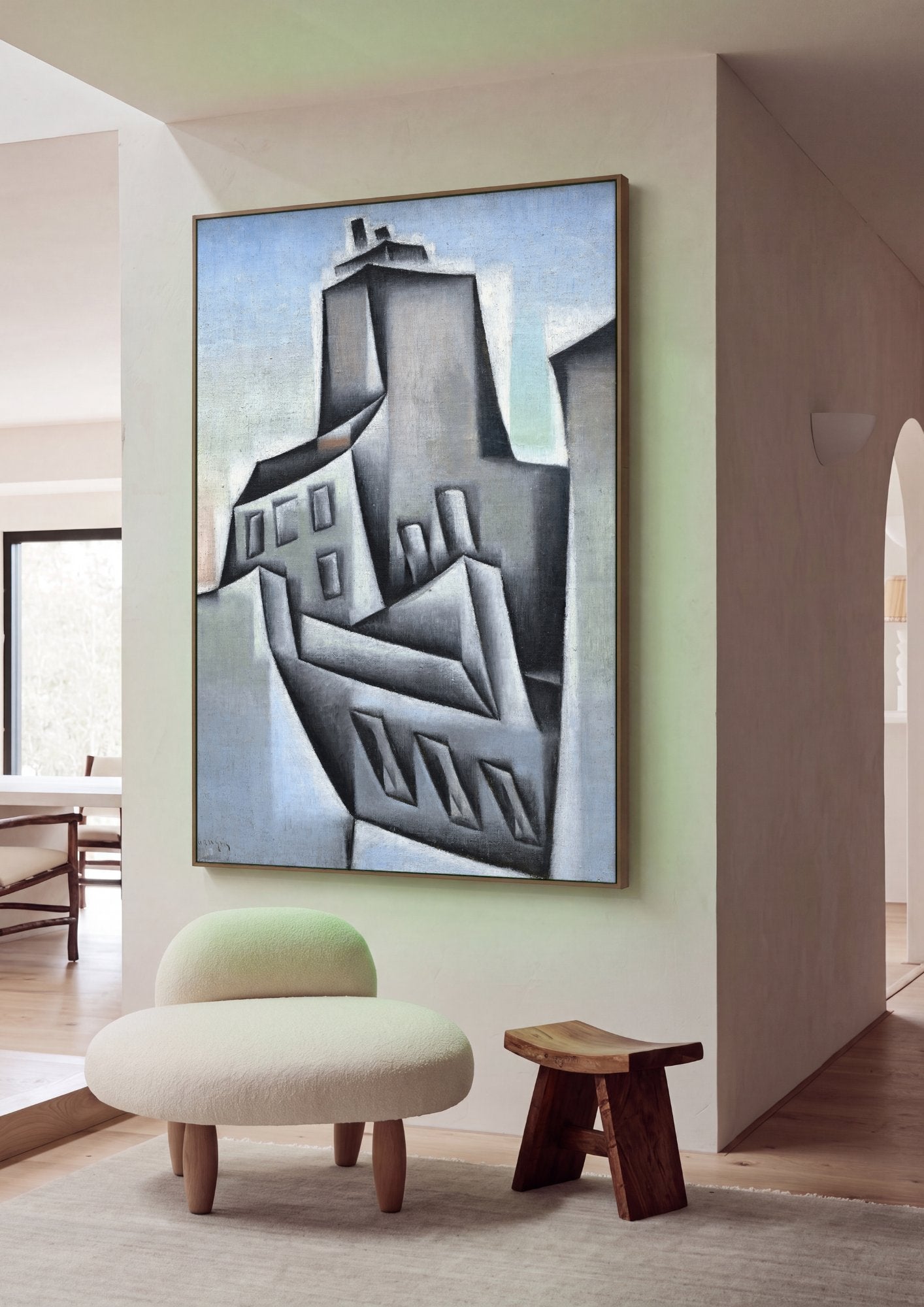 Quadro Decorativo Casas em Paris - Juan Gris em ambiente decorado