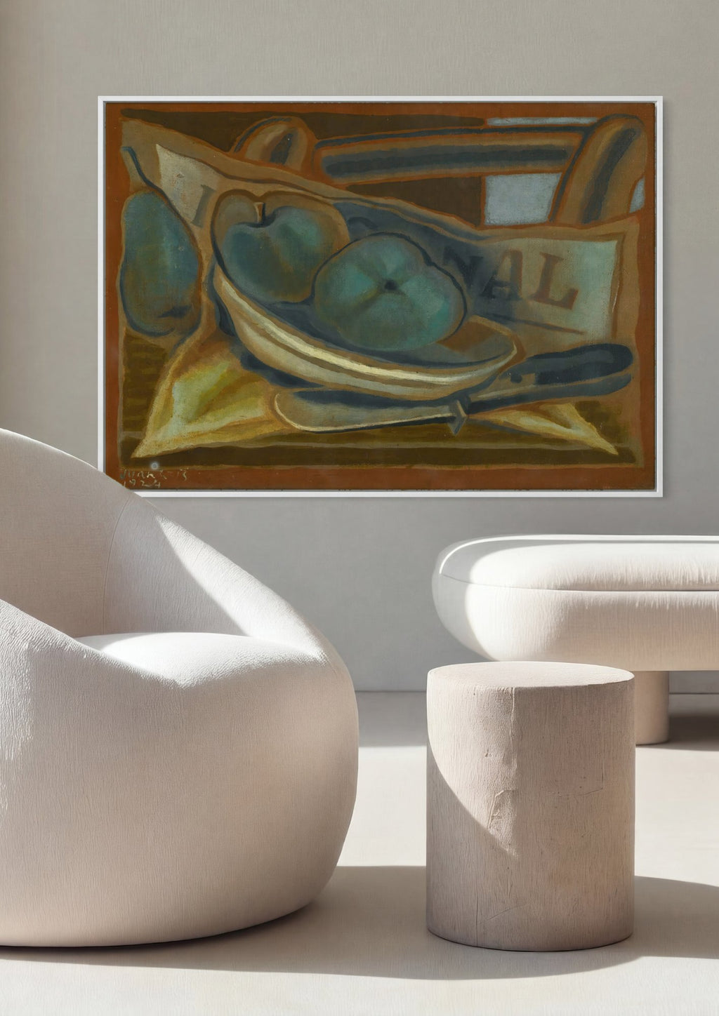Quadro Decorativo Natureza Morta - Juan Gris em ambiente decorado