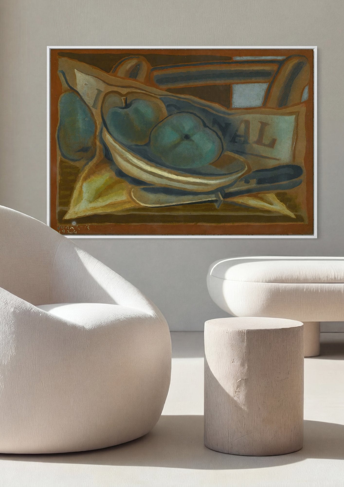 Quadro Decorativo Natureza Morta - Juan Gris em ambiente decorado
