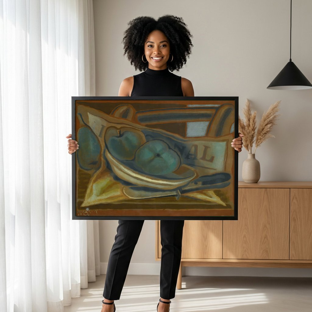 Quadro Decorativo Natureza Morta - Juan Gris com modelo em ambiente