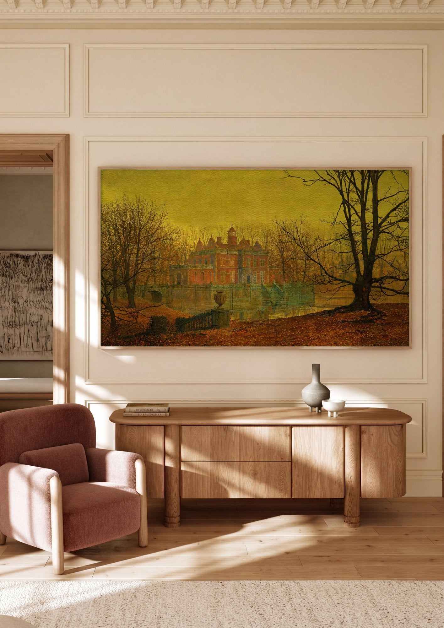 Quadro Decorativo 'The Old Manor House' - Grimshaw em ambiente decorado