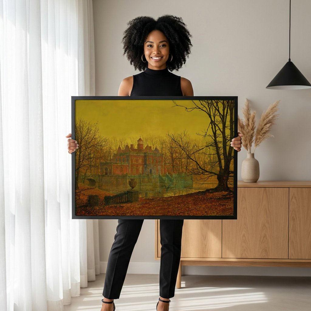 Quadro Decorativo 'The Old Manor House' - Grimshaw com modelo em ambiente