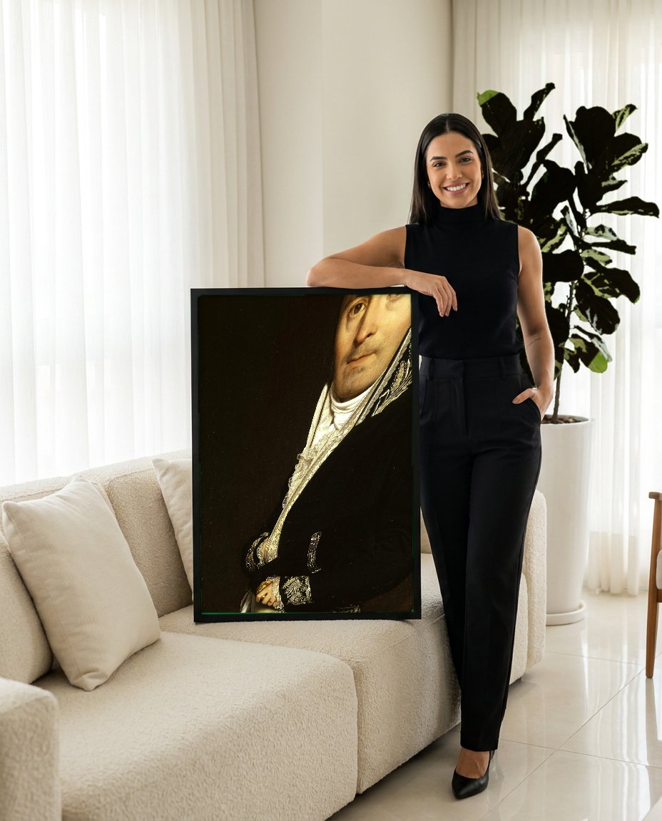 Quadro Decorativo Retrato de Homem - Ingres com modelo em ambiente
