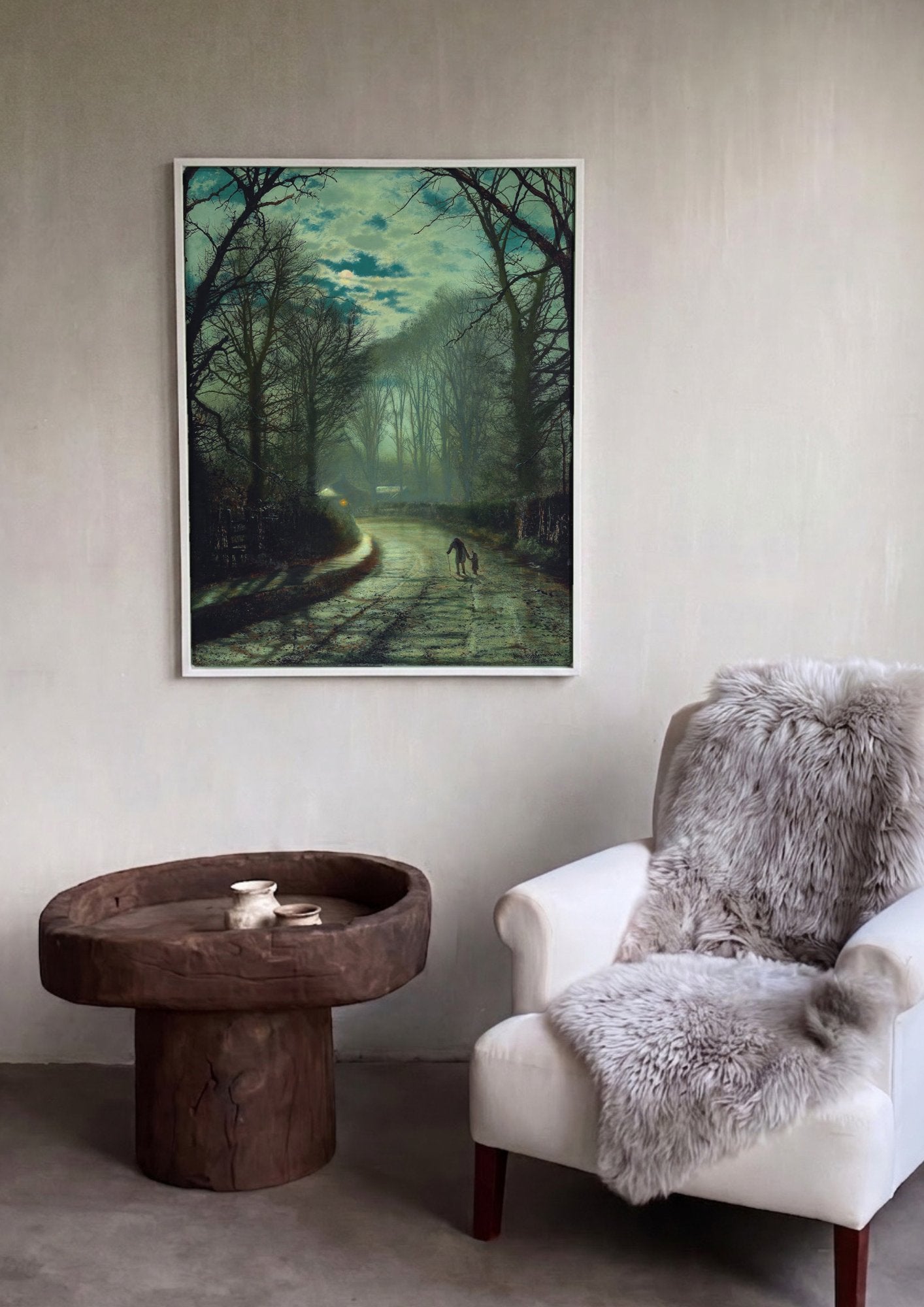 Quadro Decorativo A Chegada da Noite - Grimshaw em ambiente decorado