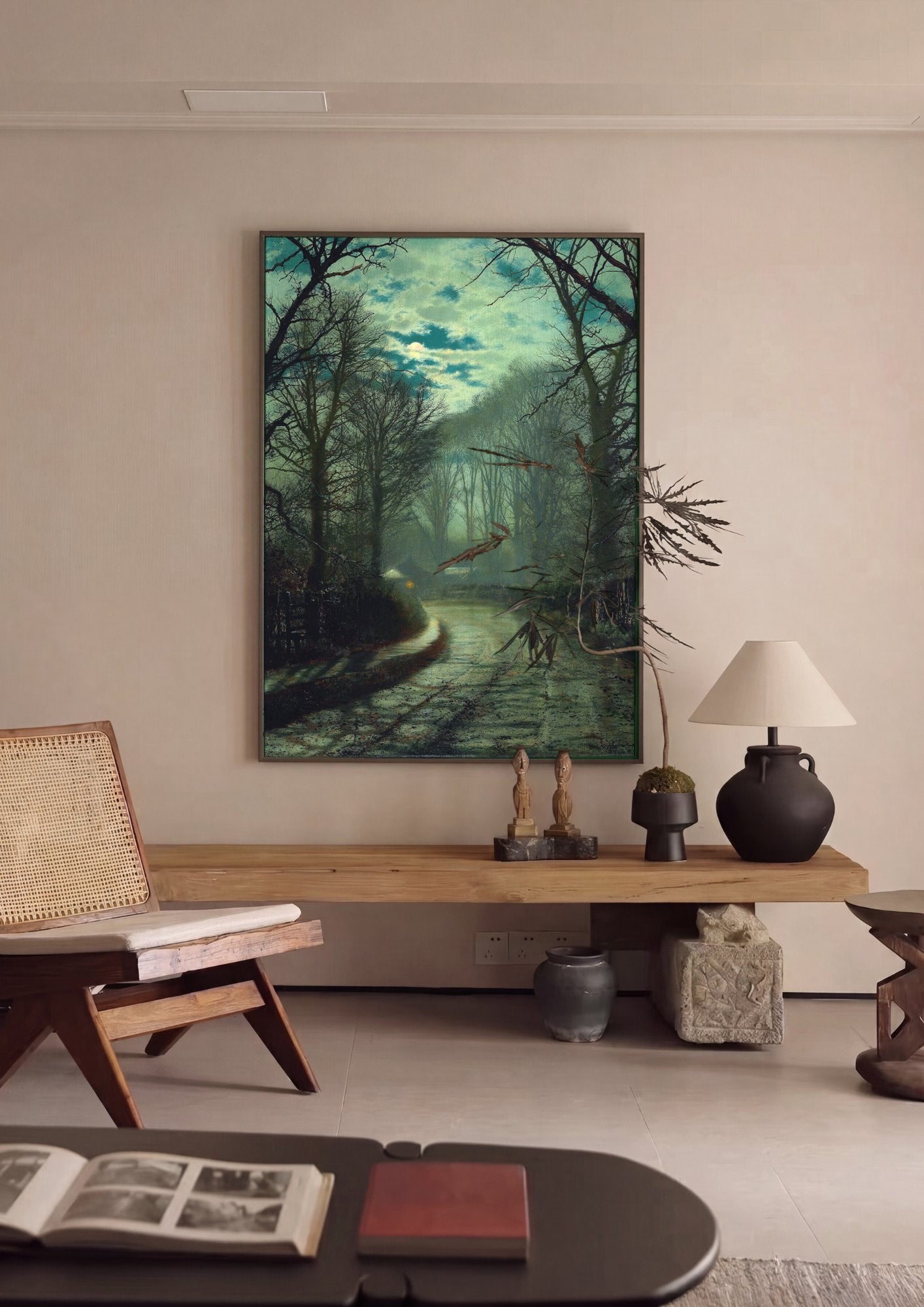 Quadro Decorativo A Chegada da Noite - Grimshaw em ambiente decorado