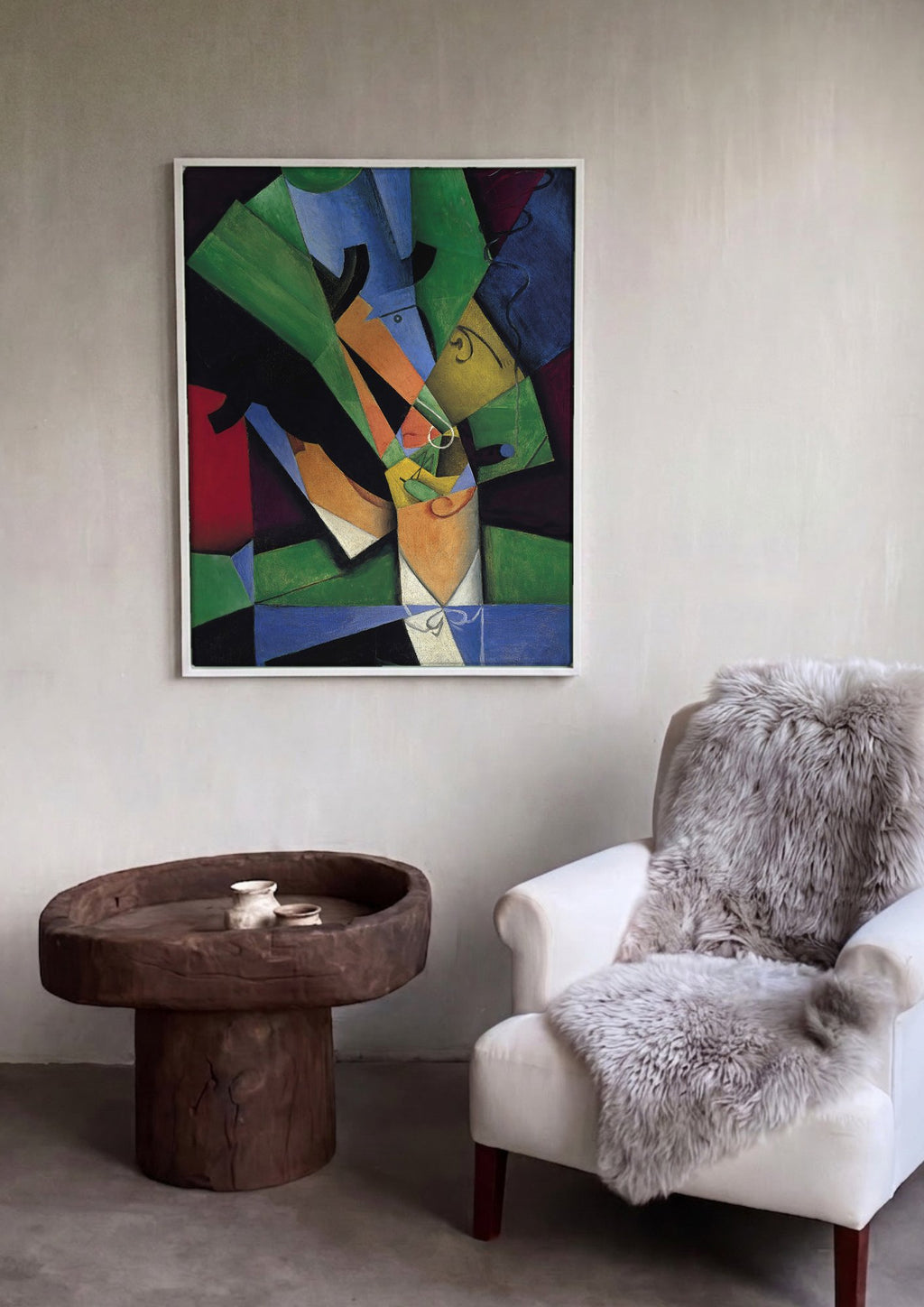 Quadro Decorativo Homem no Café - Juan Gris em ambiente decorado