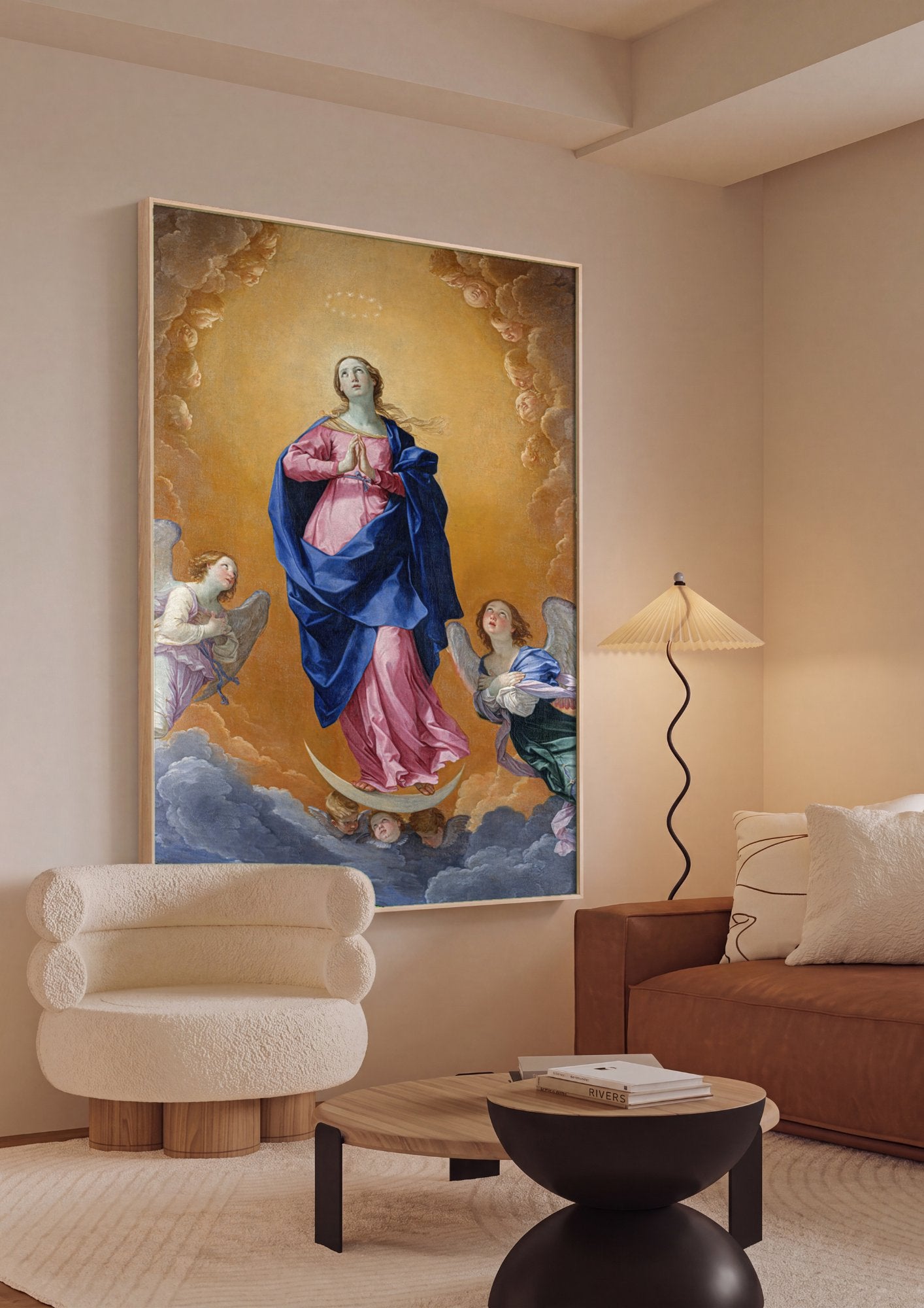Quadro Decorativo Imaculada Conceição - Guido Reni em ambiente decorado