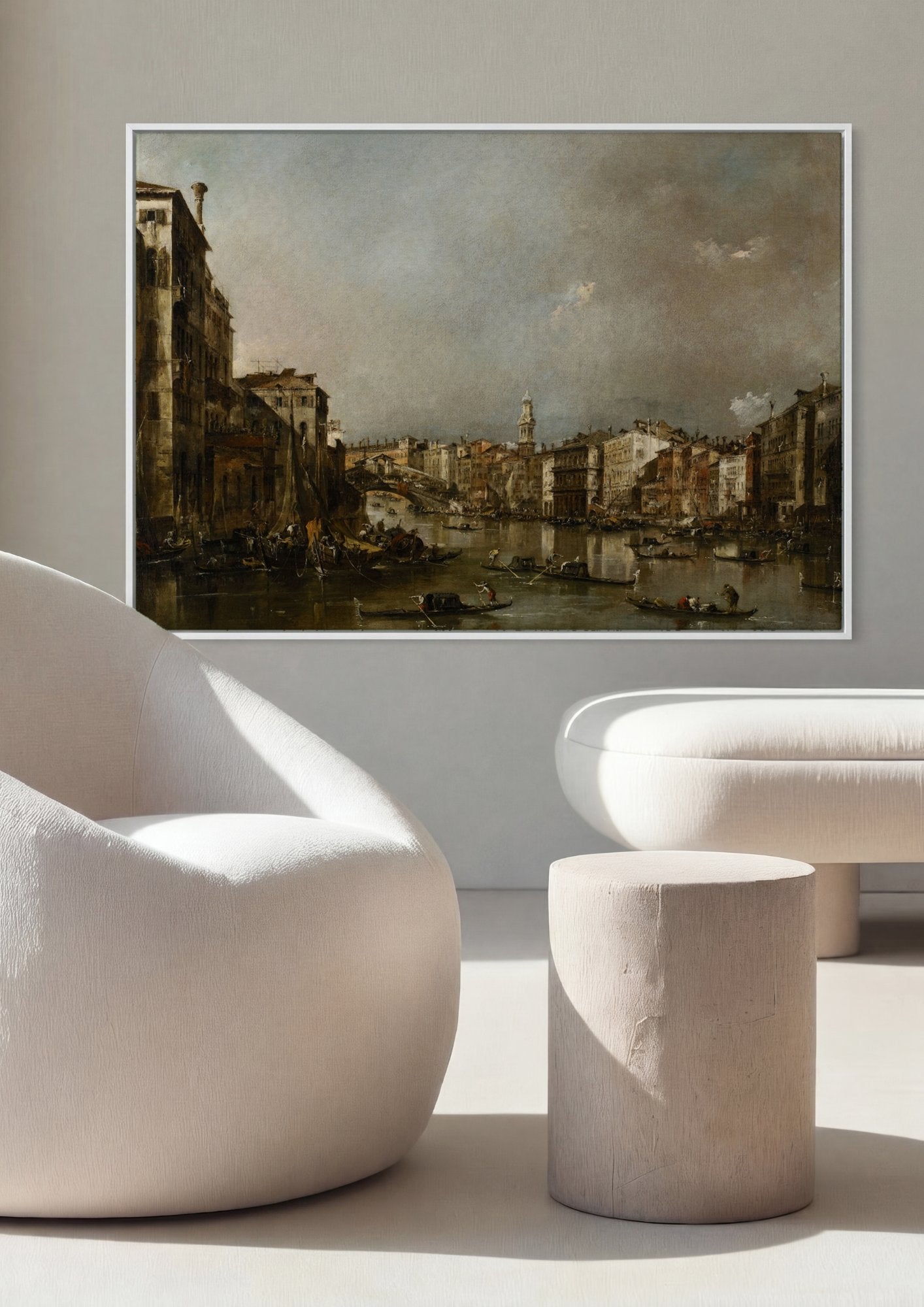 Quadro Decorativo Canal Grande, Veneza - Guardi em ambiente decorado
