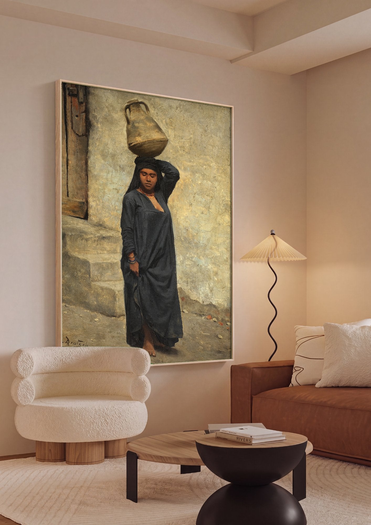 Quadro Decorativo A Carregadora de Água - Deutsch em ambiente decorado