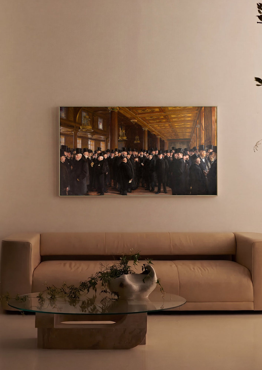 Quadro Decorativo A Bolsa de Copenhague - Peder Severin Krøyer em ambiente decorado