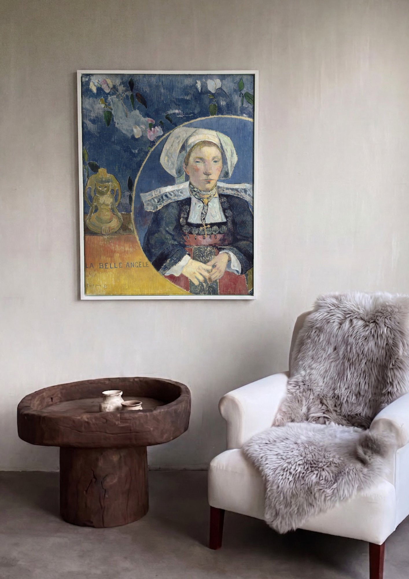 Quadro Decorativo La Belle Angèle - Gauguin em ambiente decorado