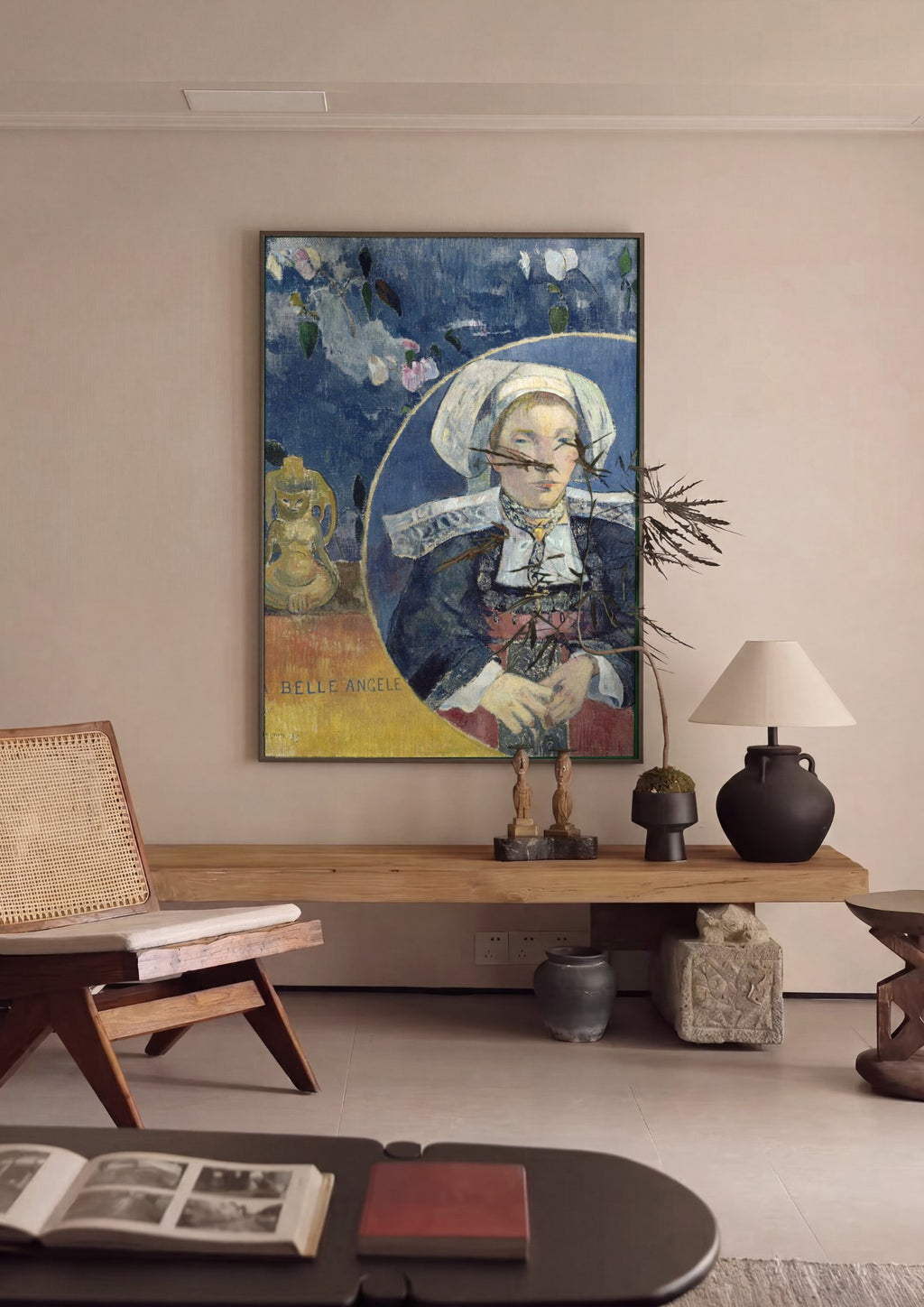 Quadro Decorativo La Belle Angèle - Gauguin em ambiente decorado