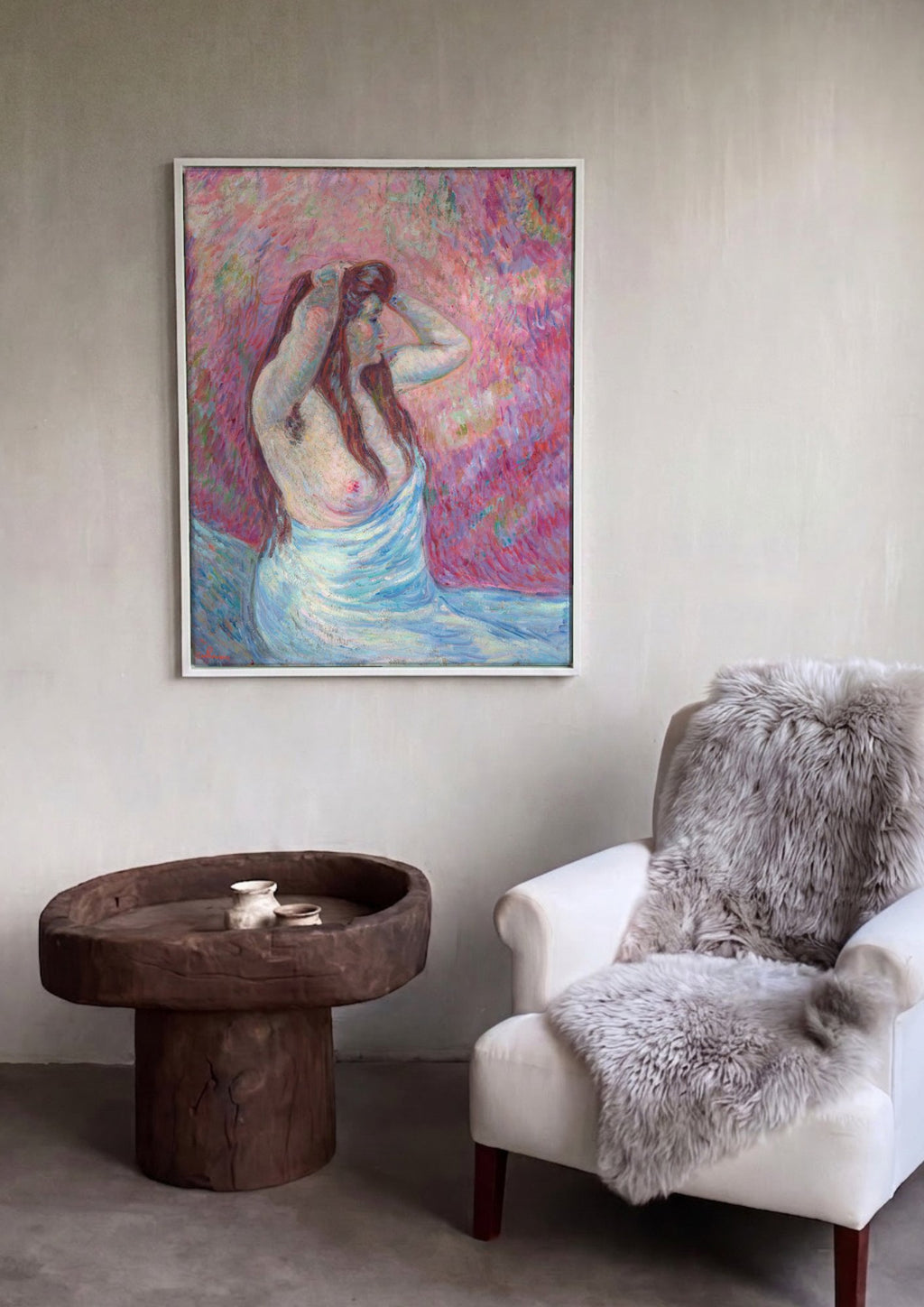 Quadro Decorativo Nu Feminino – Armand Guillaumin em ambiente decorado